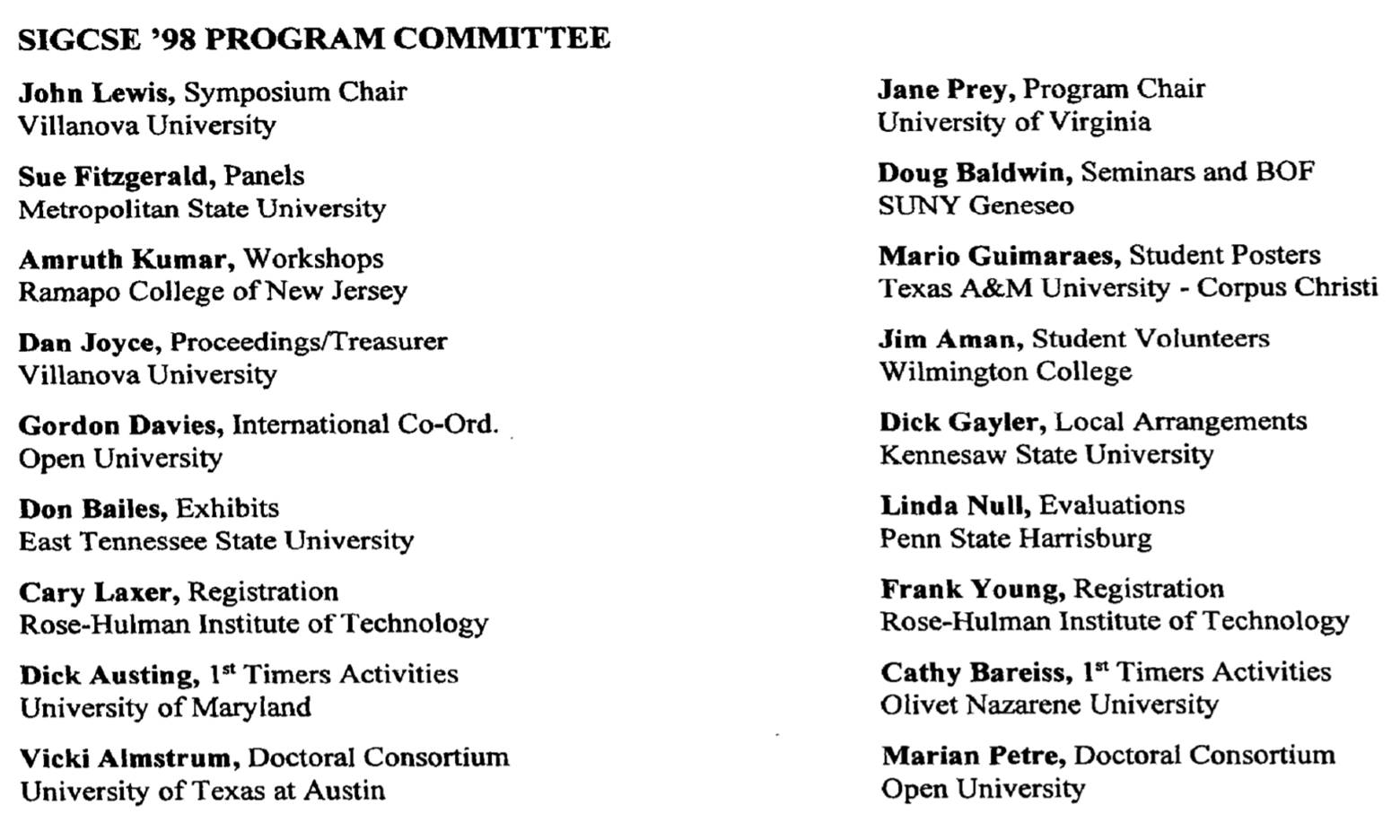 Program Committee of the 29nd Technical
Symposium